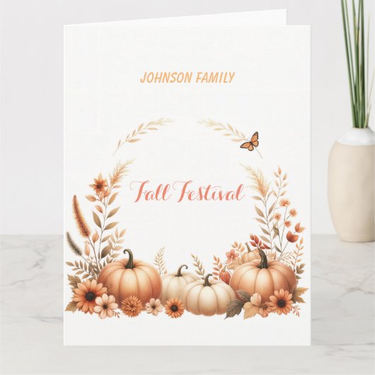 Waterverf illustratie Herfst Festival Kaart (Voorkant)