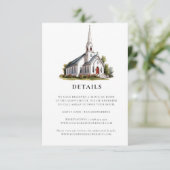 Waterverf Illustratie Locatie Trouwdetails RSVP Kaartje (Staand voorkant)