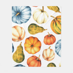Waterverf illustratie met pompoenen. Naadloze pa Fleece Deken