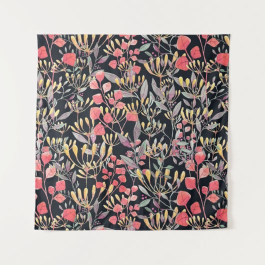 waterverf illustratie naadloze patroonbloemen m wandkleed (Voorkant)