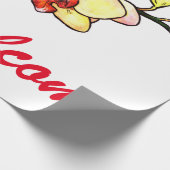 waterverf illustratie orchidee gele bloesem cadeaupapier (Hoek)