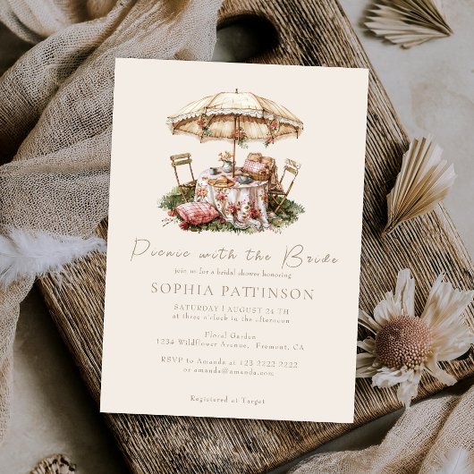 Waterverf Illustratie Picknick Vrijgezellenfeest Kaart