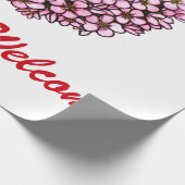 waterverf illustratie roze kerry blossom cadeaupapier (Hoek)
