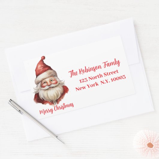 Waterverf illustratie Sinterklaas Rechthoekige Sticker (Envelop)