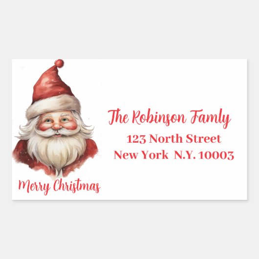 Waterverf illustratie Sinterklaas Rechthoekige Sticker (Voorkant)