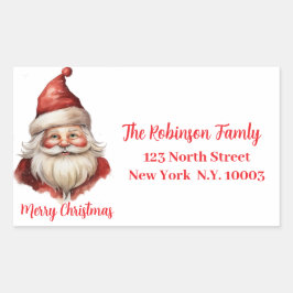 Waterverf illustratie Sinterklaas Rechthoekige Sticker