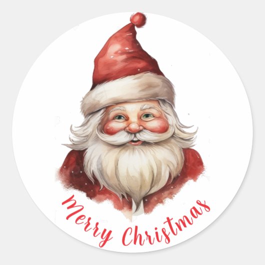 Waterverf illustratie Sinterklaas Ronde Sticker (Voorkant)