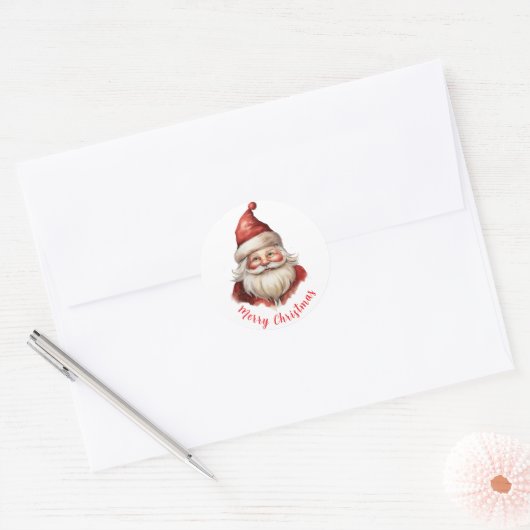 Waterverf illustratie Sinterklaas Ronde Sticker (Envelop)