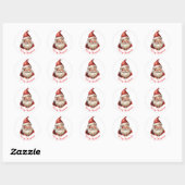Waterverf illustratie Sinterklaas Ronde Sticker (Vel)