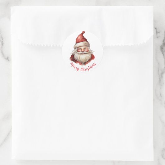 Waterverf illustratie Sinterklaas Ronde Sticker (Tas)
