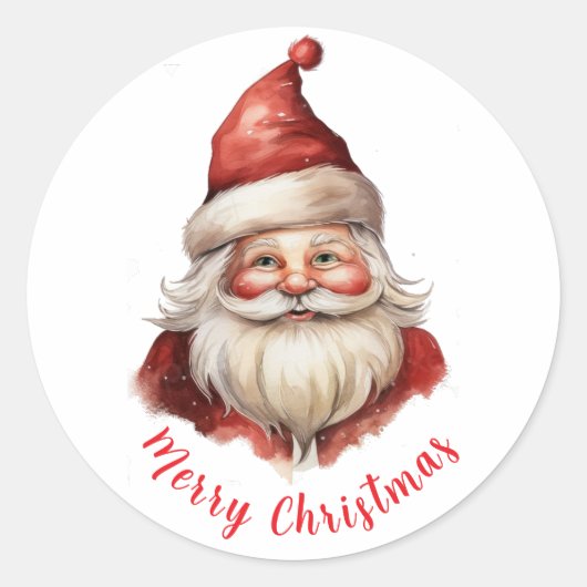 Waterverf illustratie Sinterklaas Ronde Sticker (Voorkant)