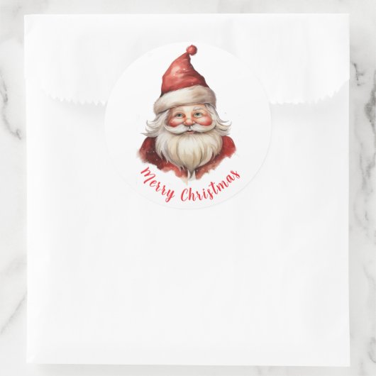 Waterverf illustratie Sinterklaas Ronde Sticker (Tas)