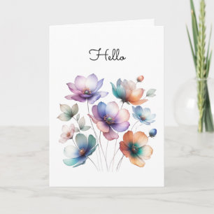 Waterverf Illustratie van  Bloemen Boeket Kaart
