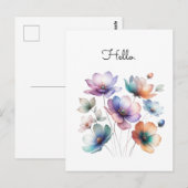 Waterverf Illustratie van  Bloemenboeket Briefkaart (Voorkant / Achterkant)