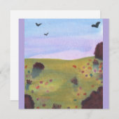 Waterverf Illustratie van de weiden Kaart (Voorkant / Achterkant)