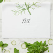 Waterverf Illustratie van Dille Theedoek (Gevouwen)