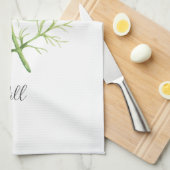 Waterverf Illustratie van Dille Theedoek (Quarter Fold)