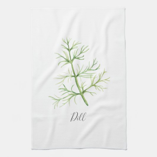 Waterverf Illustratie van Dille Theedoek (Verticaal)