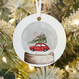 waterverf illustratie van een kerst sneeuw wereldb metalen ornament