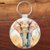 Waterverf illustratie van een olifant sleutelhanger (Achterkant)