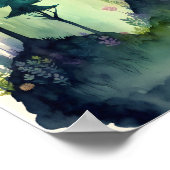 Waterverf illustratie van een sprookjesbos poster (Hoek)