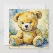 Waterverf Illustratie van een Teddybeer Dank U (Voorkant)