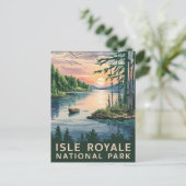 Waterverf Illustratie van Isle Royale Feestdagenkaart (Staand voorkant)