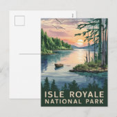 Waterverf Illustratie van Isle Royale Feestdagenkaart (Voorkant / Achterkant)