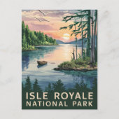 Waterverf Illustratie van Isle Royale Feestdagenkaart (Voorkant)