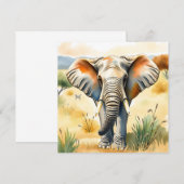 Waterverf illustratie van mama en Baby olifant (Voorkant / Achterkant)