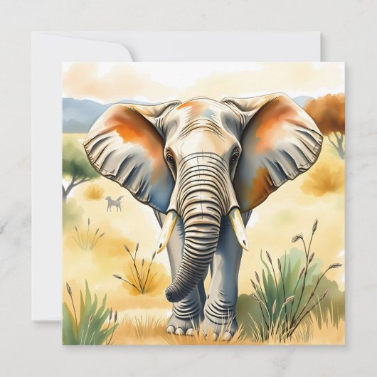 Waterverf illustratie van mama en Baby olifant (Voorkant)