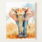 Waterverf illustratie van mama en Baby olifant Planner (Achterkant)