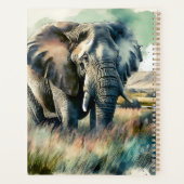 Waterverf illustratie van mama en Baby olifant Planner (Achterkant)