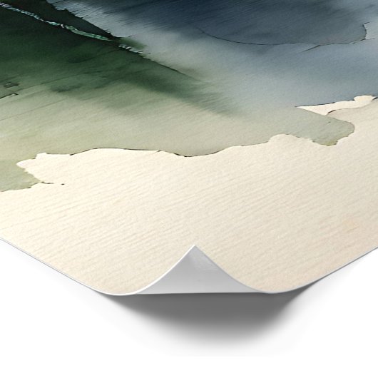 Waterverf illustratie van mama en Baby olifant Poster (Hoek)