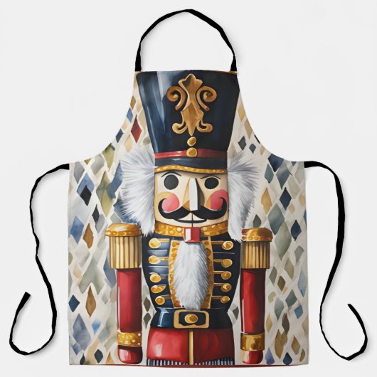 Waterverf Illustratie van Notenkraker Kerst Schort (Voorkant)