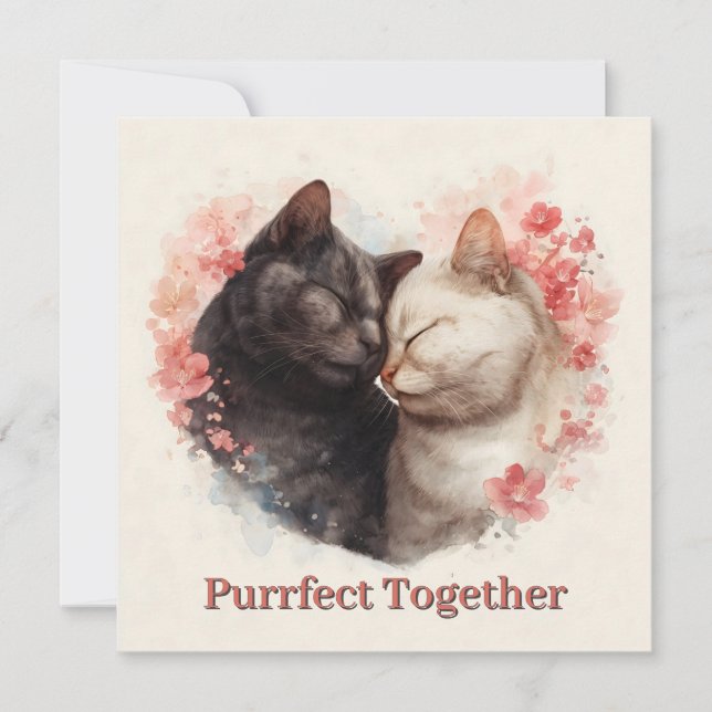 Waterverf illustratie van Two Cats Nuzzling (Voorkant)
