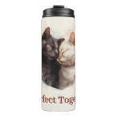 Waterverf illustratie van Two Cats Nuzzling Thermosbeker (Voorkant)
