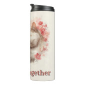 Waterverf illustratie van Two Cats Nuzzling Thermosbeker (Geroteerd rechts)