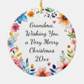 Waterverf Illustratie van Vogelhuis en Vogel Keramisch Ornament (Achterkant)