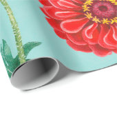 Waterverf illustraties van rode bloemen. Naadloos Cadeaupapier (Rol Hoek)