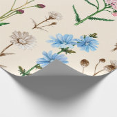 Waterverf illustraties van wilde bloemen. Naadloos Cadeaupapier (Hoek)