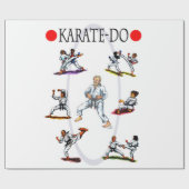 waterverf illustreert de diversiteit van karate do cadeaupapier (Vlak)