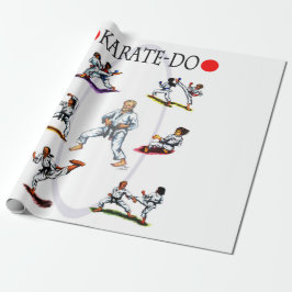 waterverf illustreert de diversiteit van karate do cadeaupapier