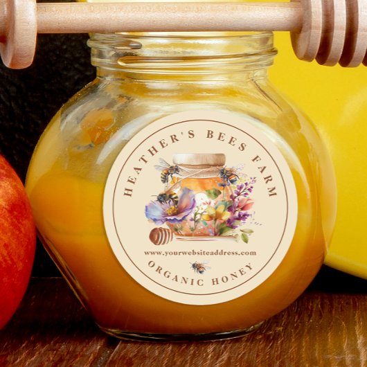 Waterverf imker Honeycomb Ronde Sticker