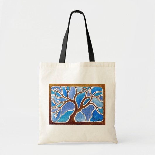 Waterverf in blauw - Canvas tas (Voorkant)