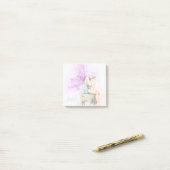 Waterverf in blauw met monogram post-it® notes (Op bureau)