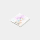 Waterverf in blauw met monogram post-it® notes (Schuin)