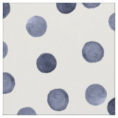 WATERVERF . In blauwe stippen. Stof (Close Up)