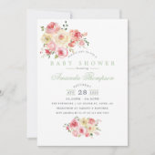 Waterverf in bloesjes Baby shower Kaart (Voorkant)