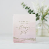 Waterverf in Blush zal je mijn Bloemenmeisje zijn Kaart (Staand voorkant)